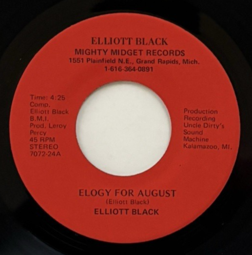 ELLIOTT BLACK Elogy For August   Highway Song Rare Michigan PROG-PSYCH NEAR MINT