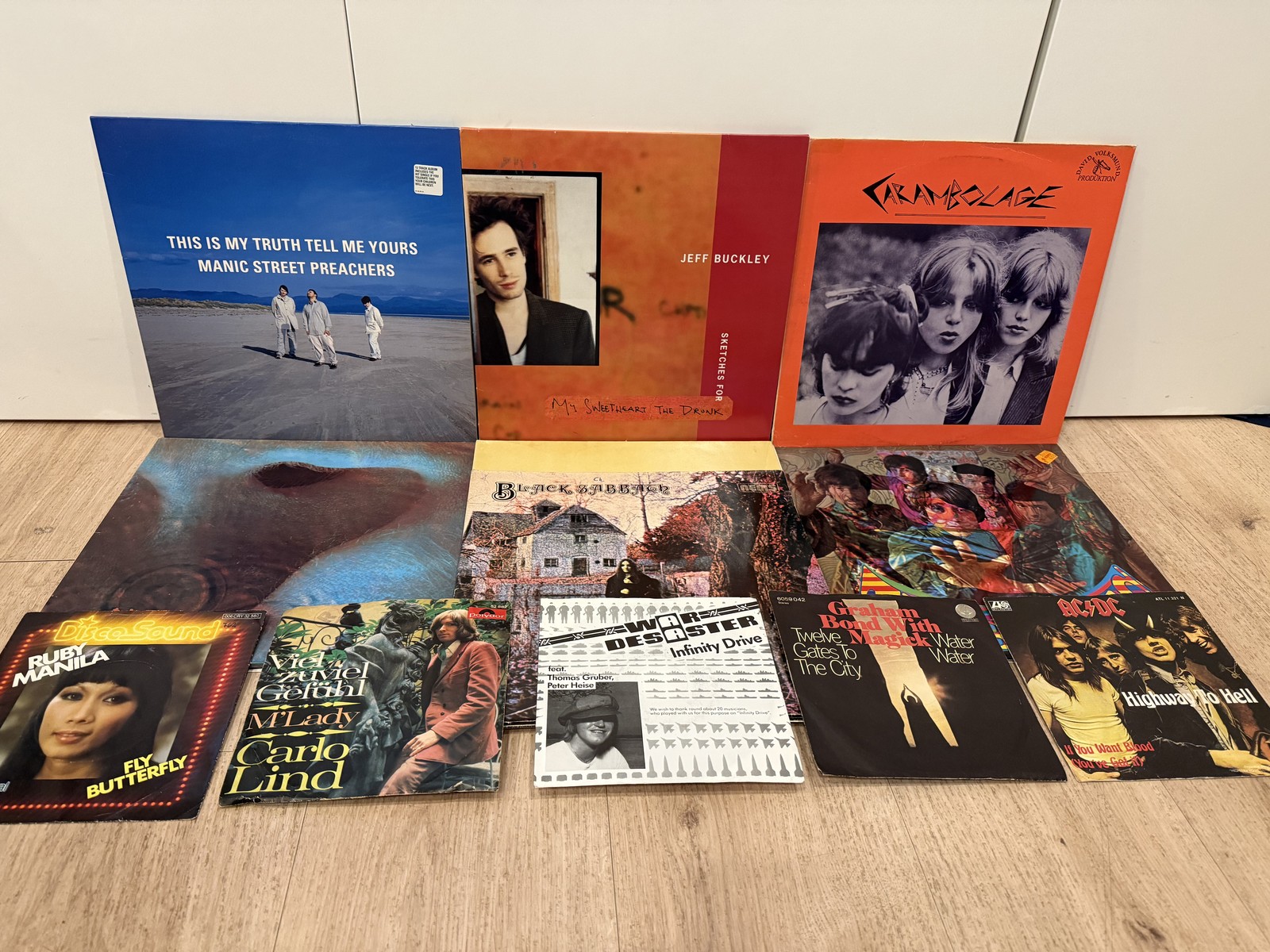 7x LP   5x Single Lot Pink Floyd, Black Sabbath, Neu, The Hollies