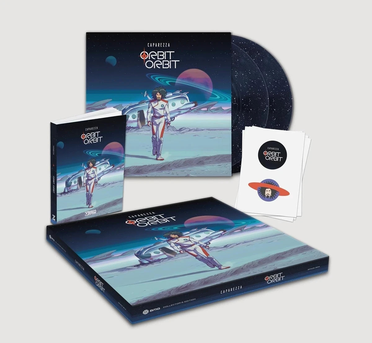 CAPAREZZA - Orbit Orbit - Space Box prima ed. 2 LP Vinyl BOOK Stickers IMBALLATO