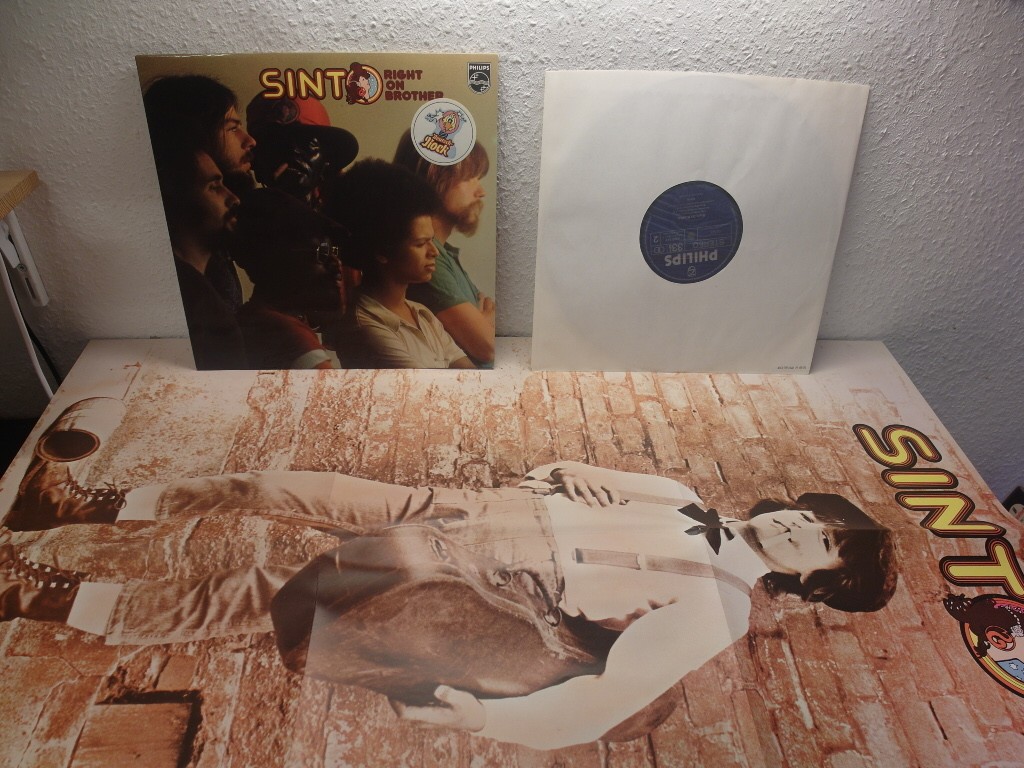 SINTO RIGHT ON BROTHER archive Lp 1972 mint- w/ Large Poster / prog Psych