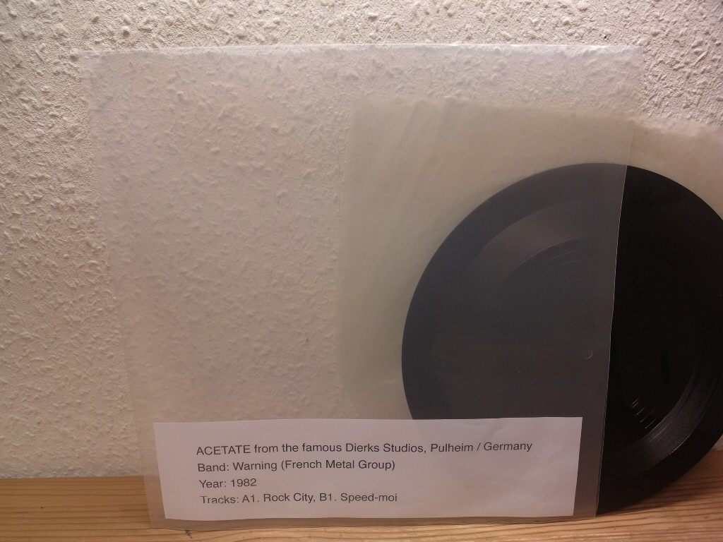 ULTRA RARE 10inch / Warning French Metal Acetate vinyl  Dieter Dierks Studios 