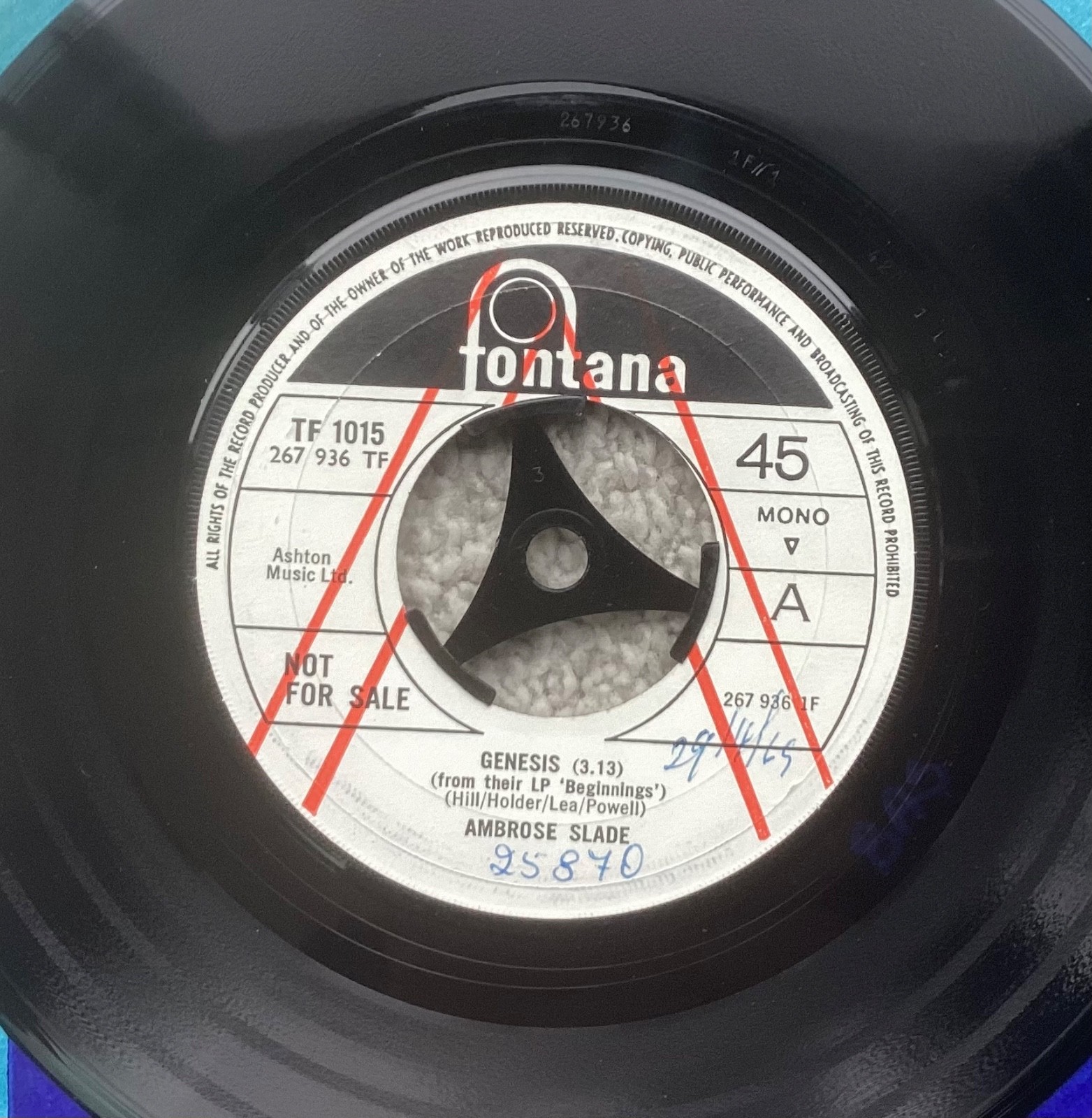 AMBROSE SLADE - Genesis - Super Rare Debut Single - Promo Copy