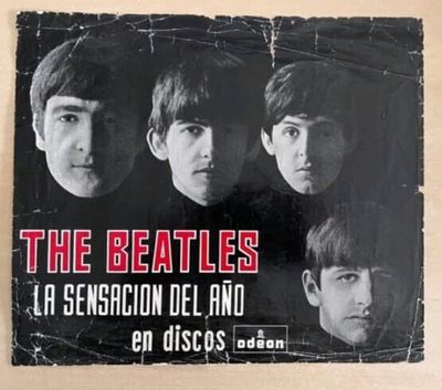 THE BEATLES  PROMO VINTAGE POSTER STORE  SPAIN 1964 ODEON A REAL PIECE COLLECTOR