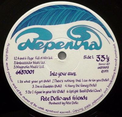 PETE DELLO into your ears NEPENTHA LP 1971 RARE ORIGINAL   folk psych EXCELLENT