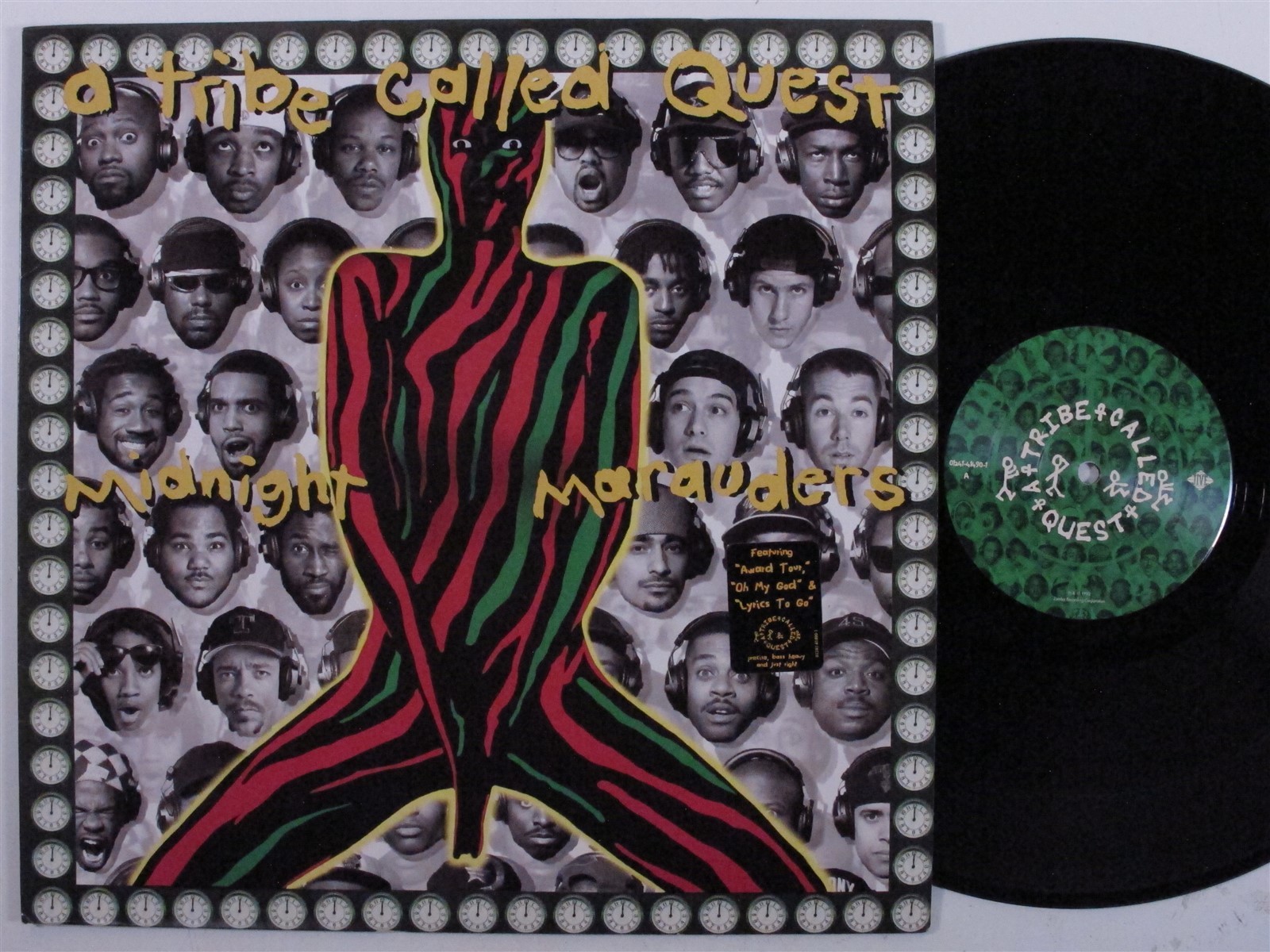 TRIBE CALLED QUEST Midnight Marauders JIVE LP VG /VG   1st press green frame m
