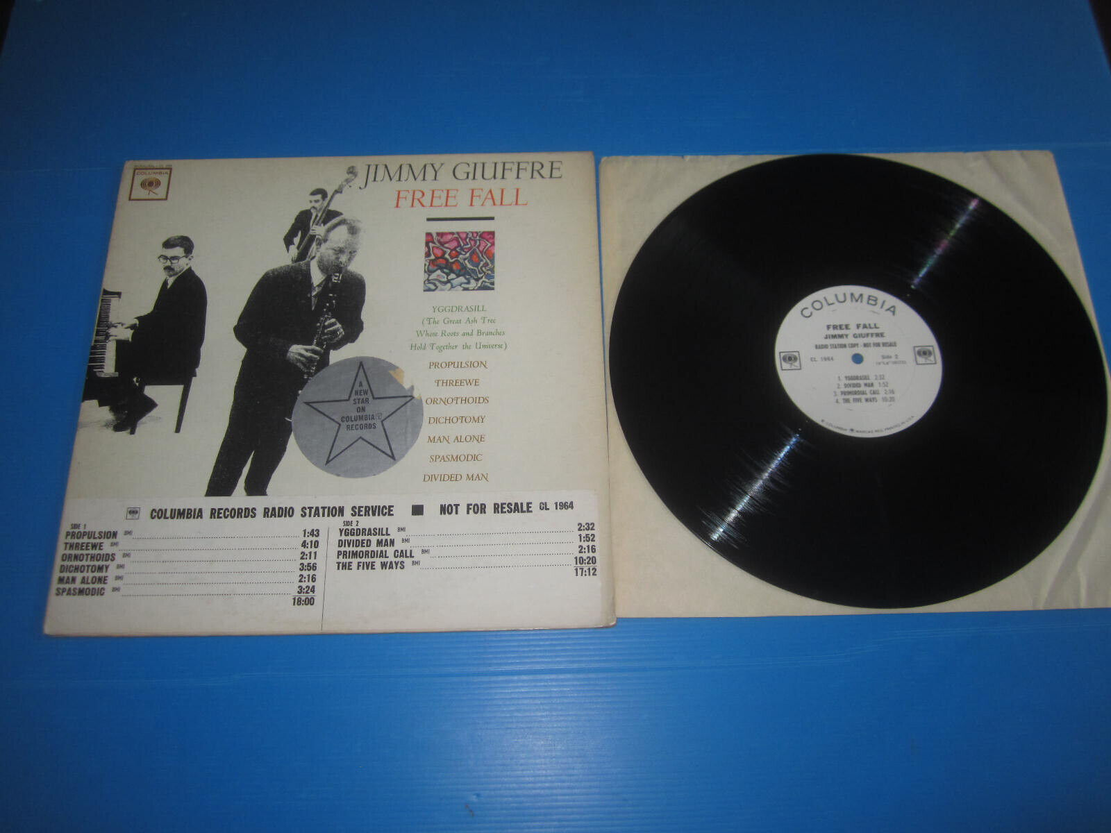JIMMY GIUFFRE-FREE FALL- COLUMBIA CL 1964 EX-/EX   PROMO,MONO,1ST. 1963 US