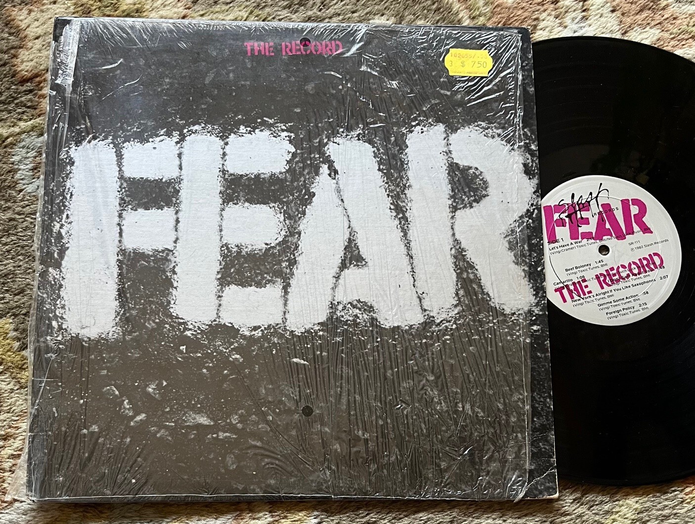Killer 1982 Punk Rock LP - FEAR  The Record  SLASH RECORDS  111 - Shrink 