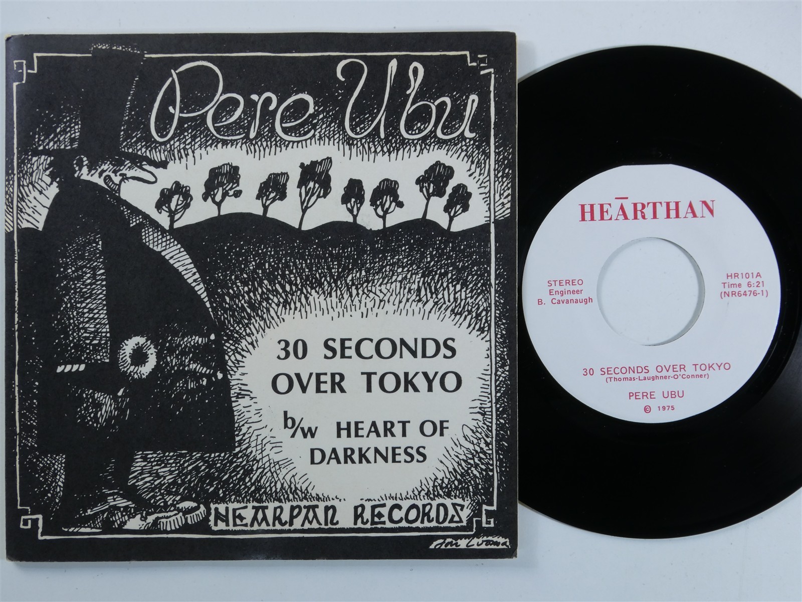 Punk 45 PERE UBU 30 Seconds Over Tokyo HEARTHAN VG   fold-out picture sleeve o
