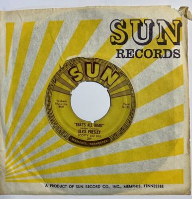 ELVIS PRESLEY Sun  209    That   s All Right    45 rpm PUSH MARKS 1954
