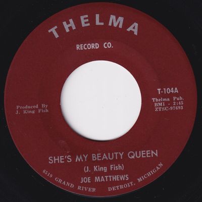 JOE MATTHEWS She s My Beauty Queen RARE Detroit northern soul 45 Thelma HEAR 