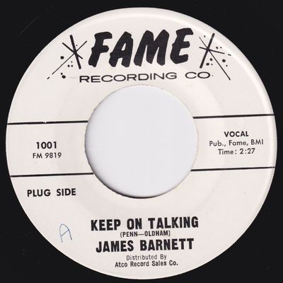 JAMES BARNETT Keep On Talking RARE M  promo 45 northern soul deep Dan Penn HEAR 