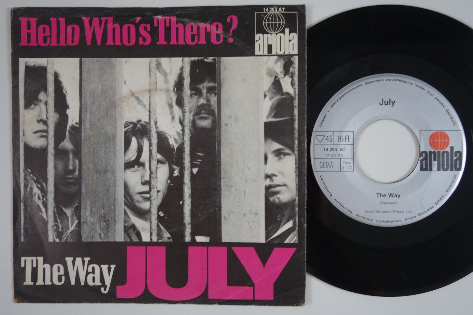 JULY The Way NON-LP VERSION  trippy heavy UK psych mod RARE Germany 45 LISTEN 