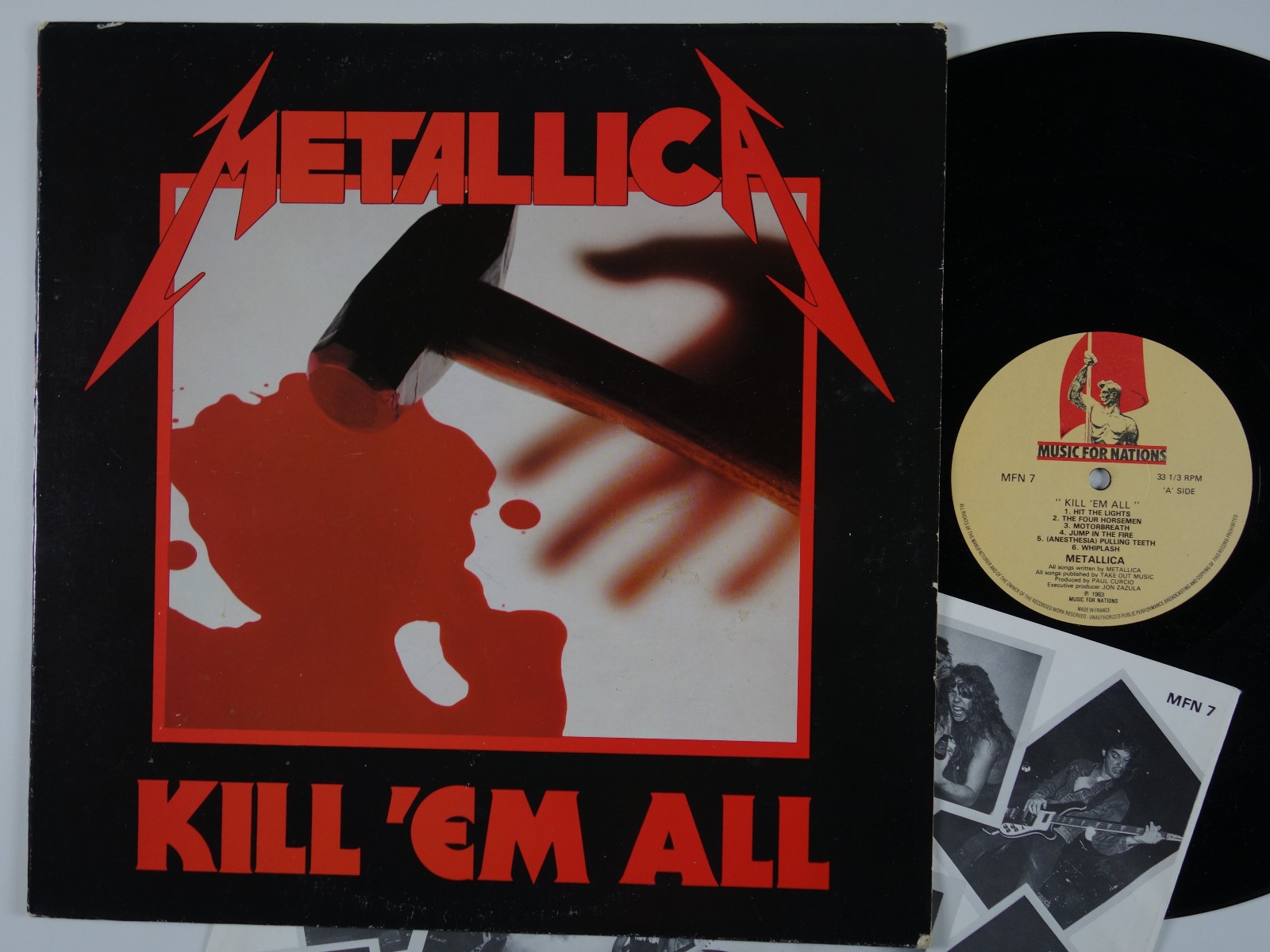 METALLICA Kill Em All RARE 1st issue 1983 UK LP w/ inner sleeve thrash MFN HEAR 
