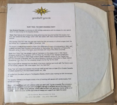 NME Ruby Trax Roaring Forty 3lp white label promo vinyl Manics Suede Blur rare