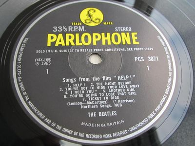 The Beatles HELP 1965 1st UK LP STEREO MT TAX CODE ERROR SUPERB MINT AUDIO HEAR