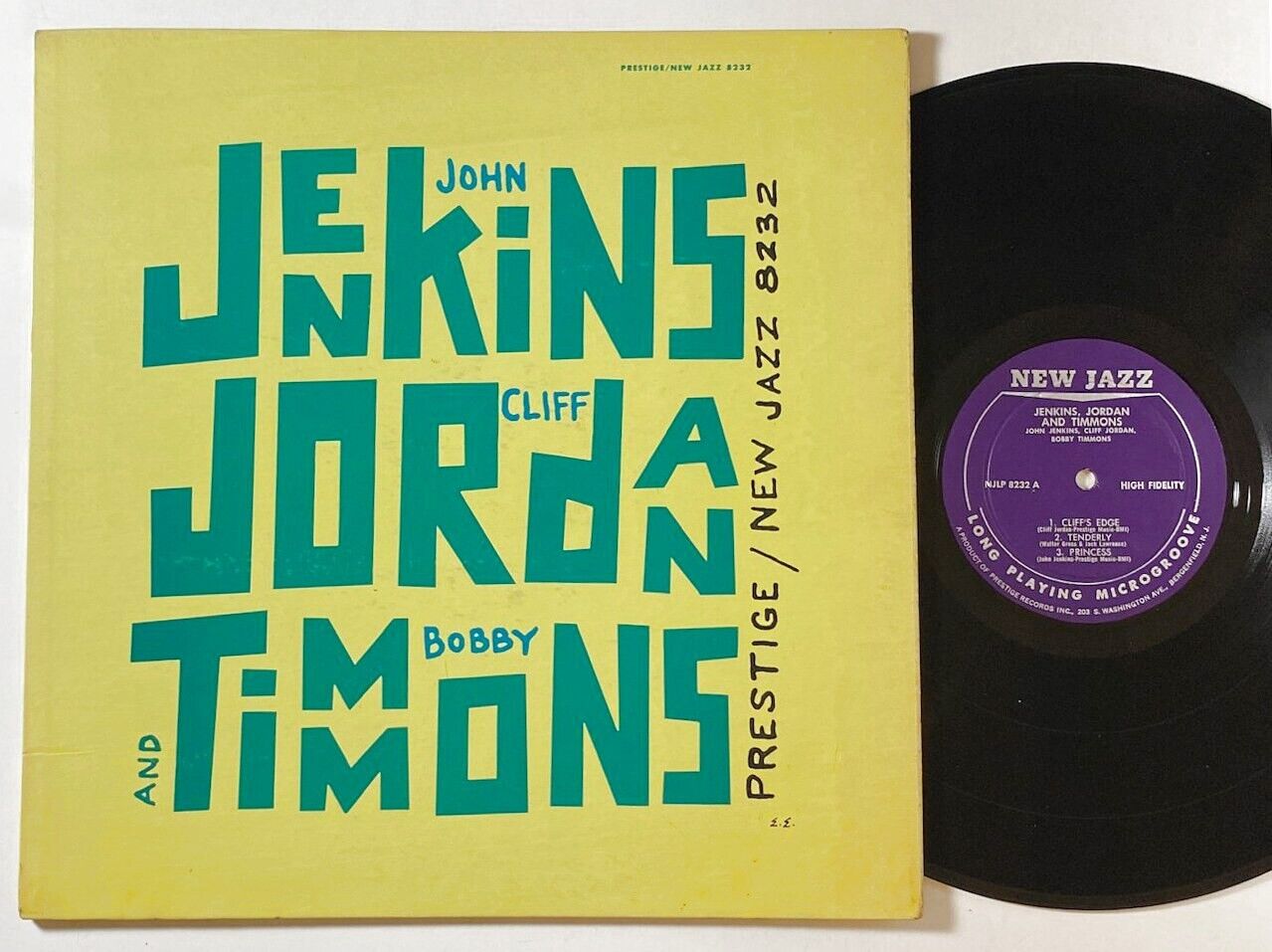John Jenkins Cliff Jordan Bobby Timmons  S T  Jazz LP New Jazz NJLP 8232 Mono DG