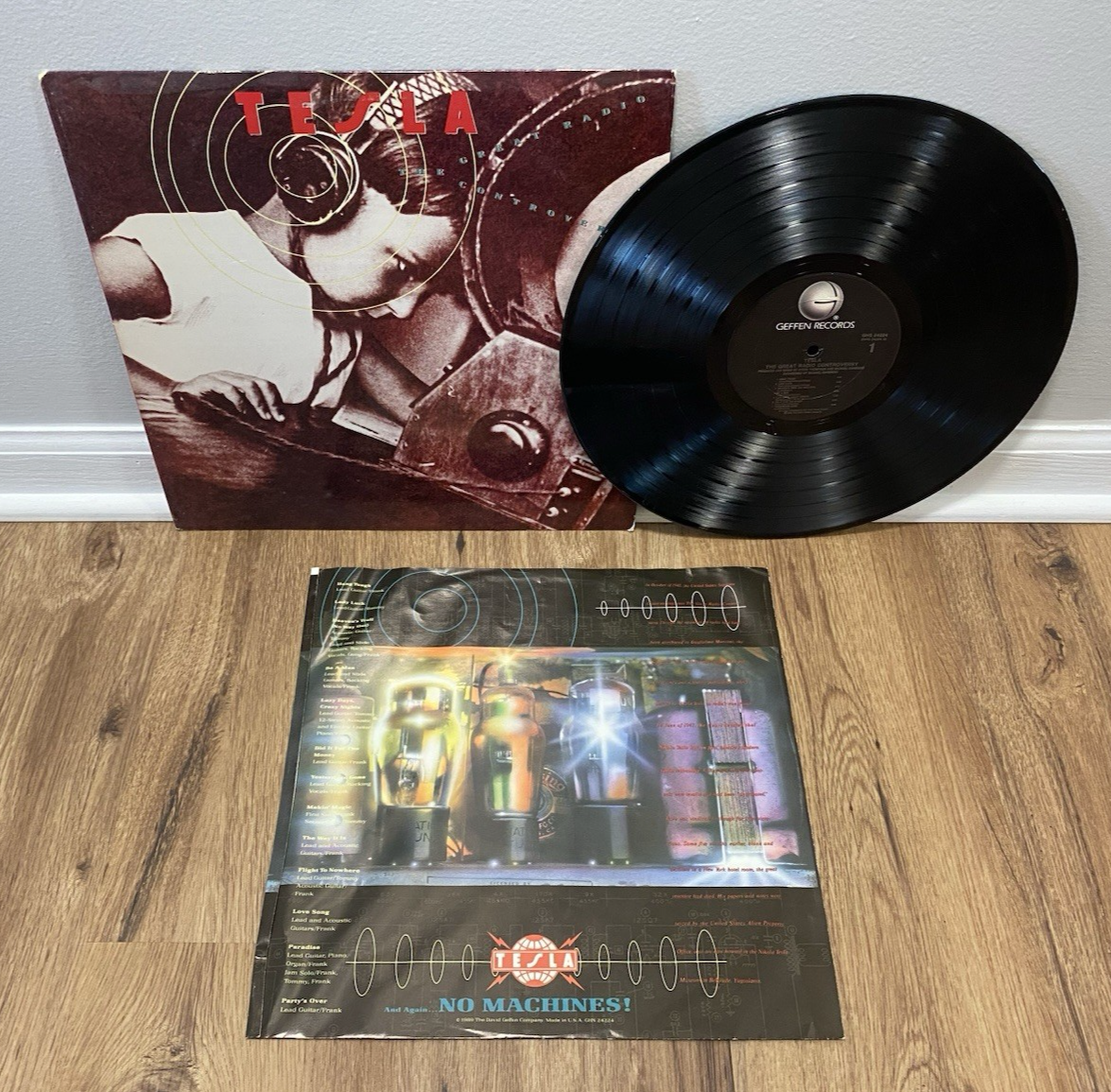 VINTAGE 1989 TESLA THE GREAT RADIO CONTROVERSY GHS 24224 GEFFEN VINYL LP RECORD