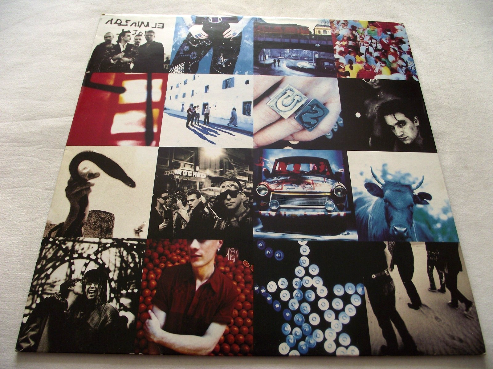 U2   ACHTUNG BABY    1991 UK ISLAND LP Uncensored. w/ INSERT.