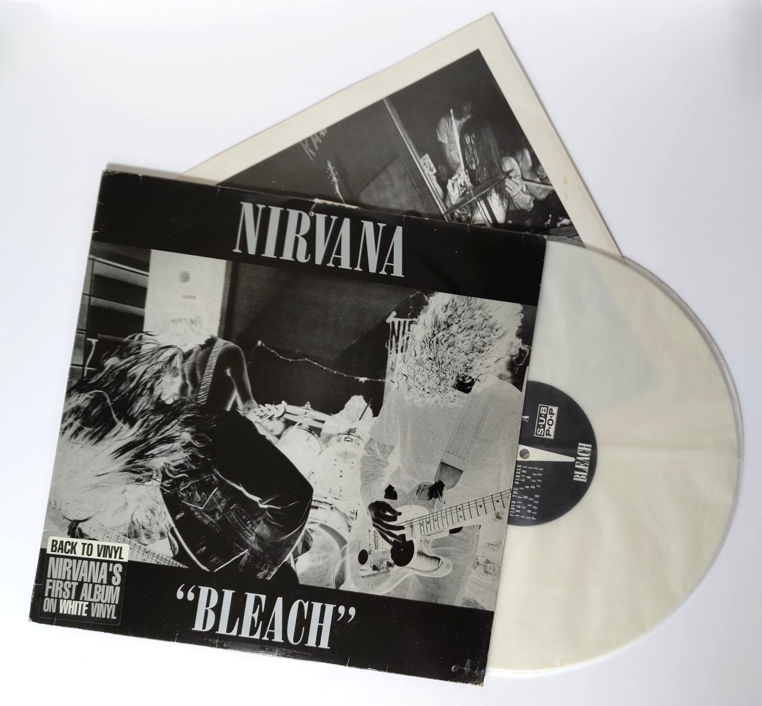 Rare Nirvana Bleach WHITE Vinyl LP Sub Pop 1st UK Pressing   No Reserve   L  K