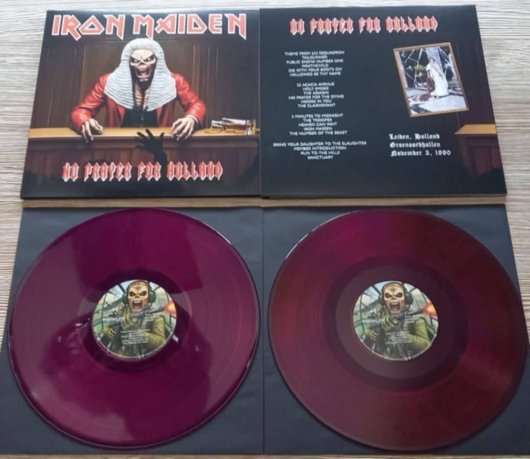 IRON MAIDEN  2  LP   VINYL  NO PRAYER FOR  PURPLE  BOOKLET POSTER  OOP