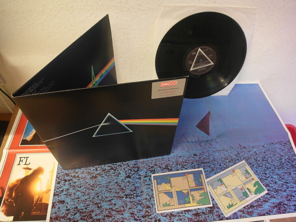 Pink Floyd Audiophile The Dark Side Of The Moon Lp   Poster EMI 100 mint- Psych