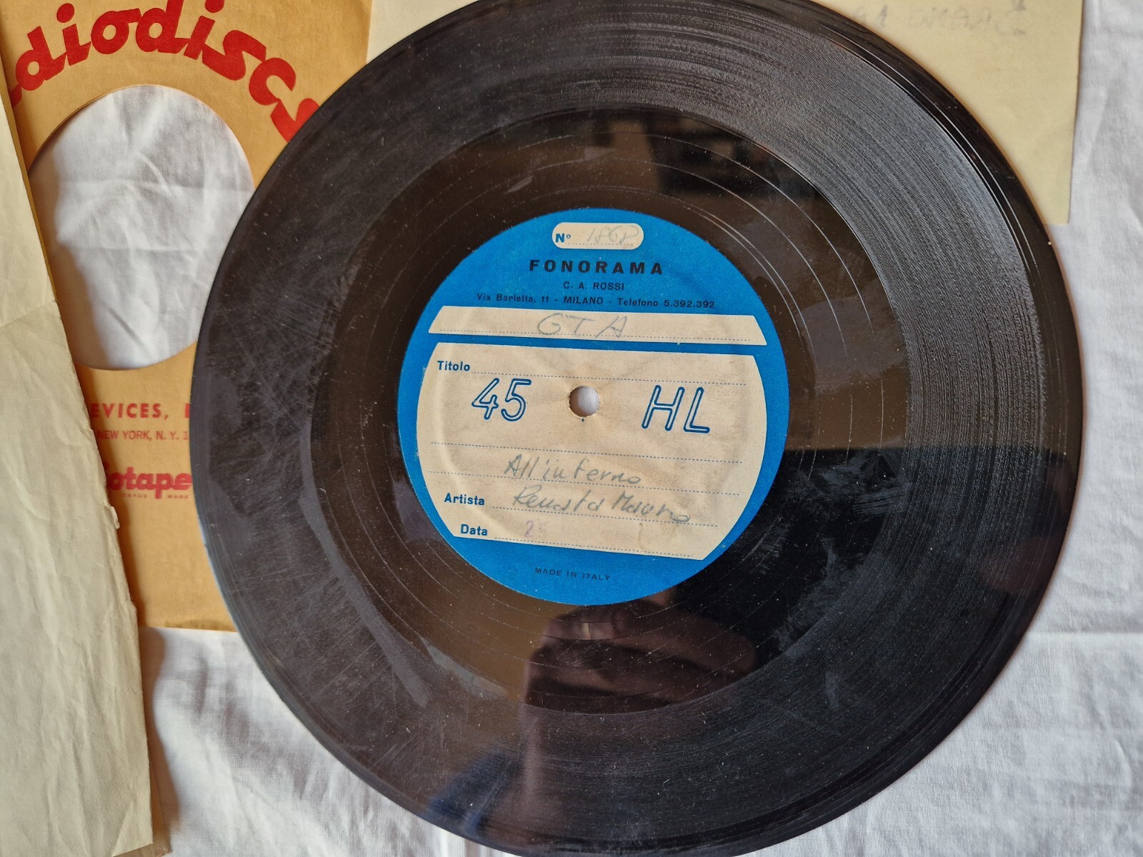RENATA MAURO ALL INFERNO LACCA 45 GIRI RARISSIMO PROVINO GTA 1966 No CD 33