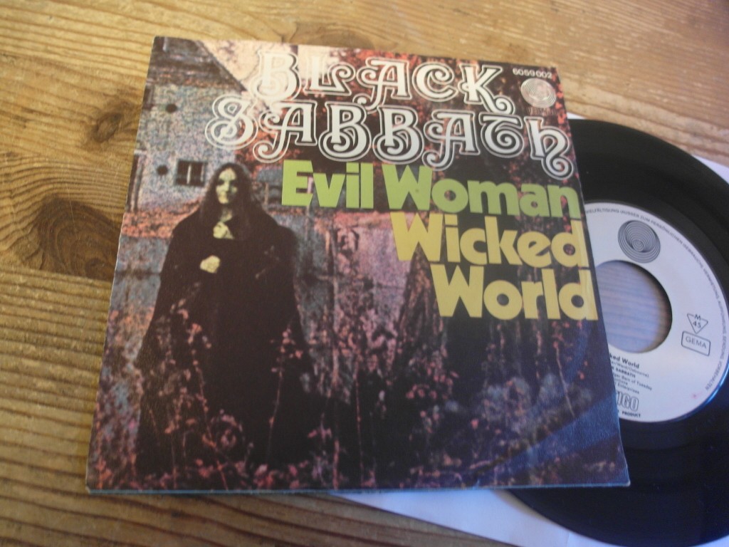 Black Sabbath     Evil Woman / Wicked World rare Swirl Vertigo Single 1970