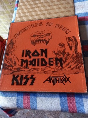MONSTERS OF ROCK Iron Maiden, Kiss, Anthrax 3LP Box Live Modena  88 NMint, RARE 
