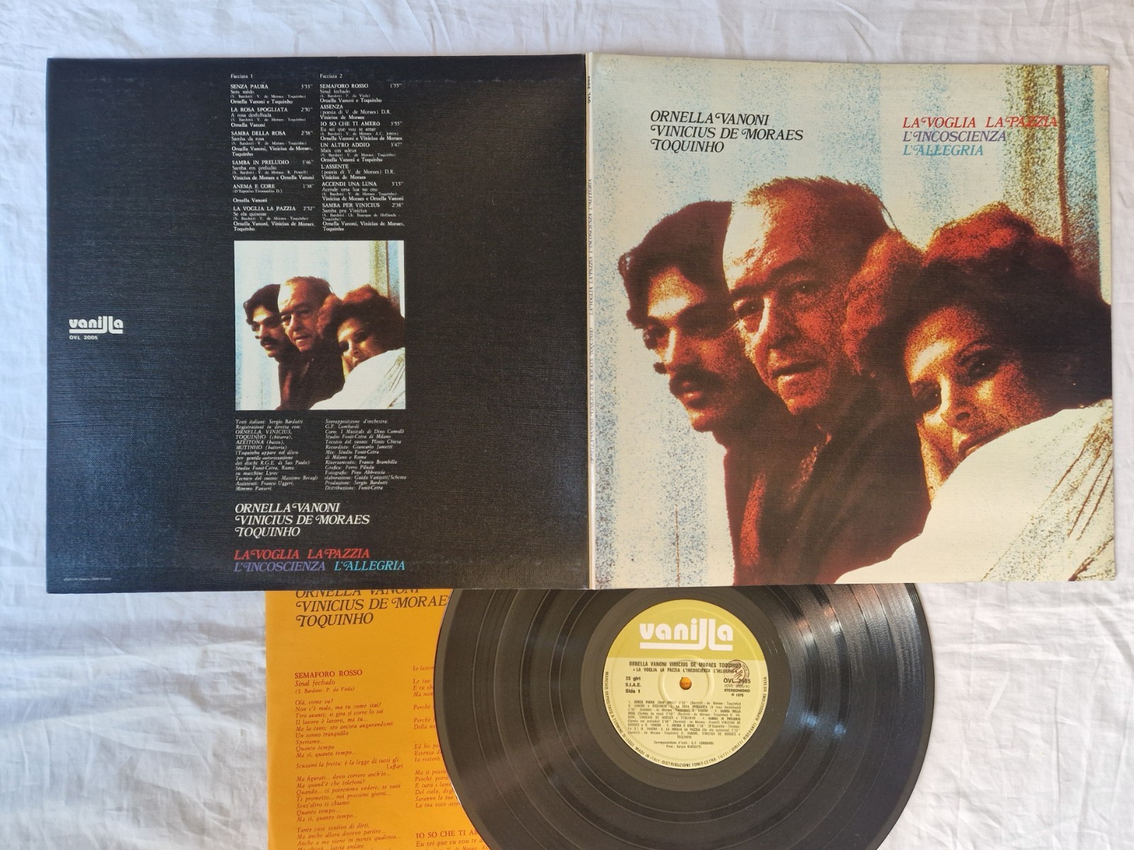 ORNELLA VANONI LA VOGLIA LA PAZZIA 33 GIRI LP 1976 Originale Vanilla No CD 45