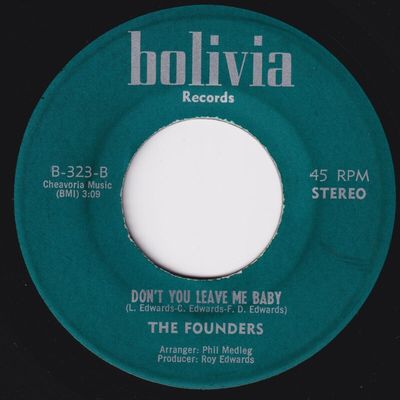 FOUNDERS Don t You Leave Me Baby RARE sweet soul 45 Bobbie Roberson northern 