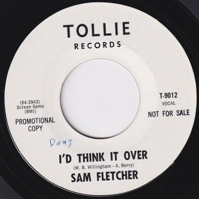 SAM FLETCHER I d Think It Over RARE northern soul 45 ORIG promo popcorn HEAR 