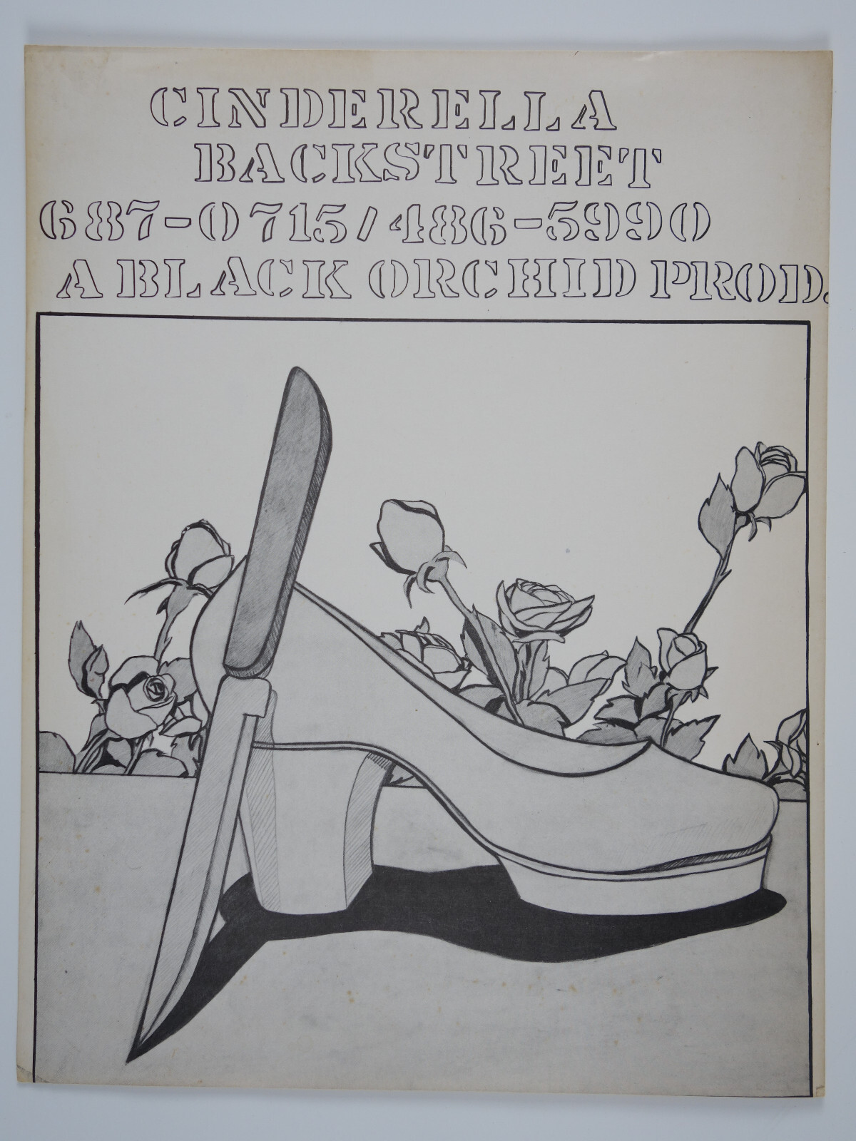CINDERELLA BACKSTREET pre- PERE UBU group  RARE  orig poster 8.5  x 11  punk