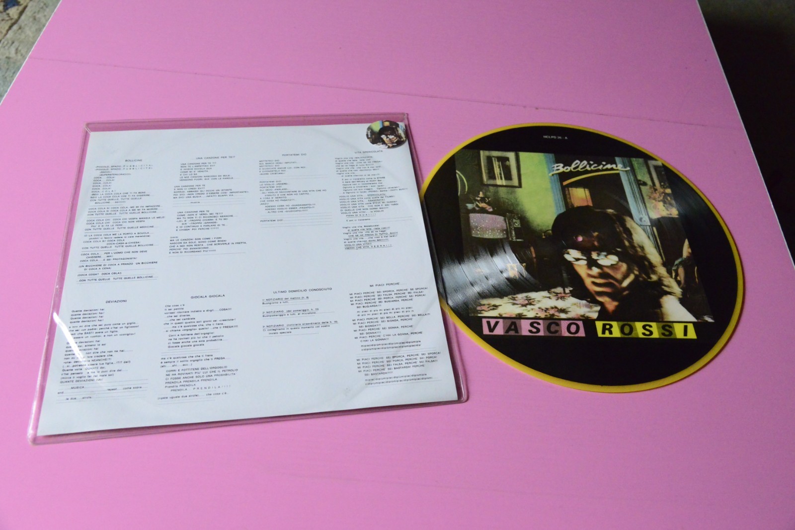 VASCO ROSSI LP PICTURE DISC BOLLICINE EDIZINE 2011 NM NUMERATA 207/600