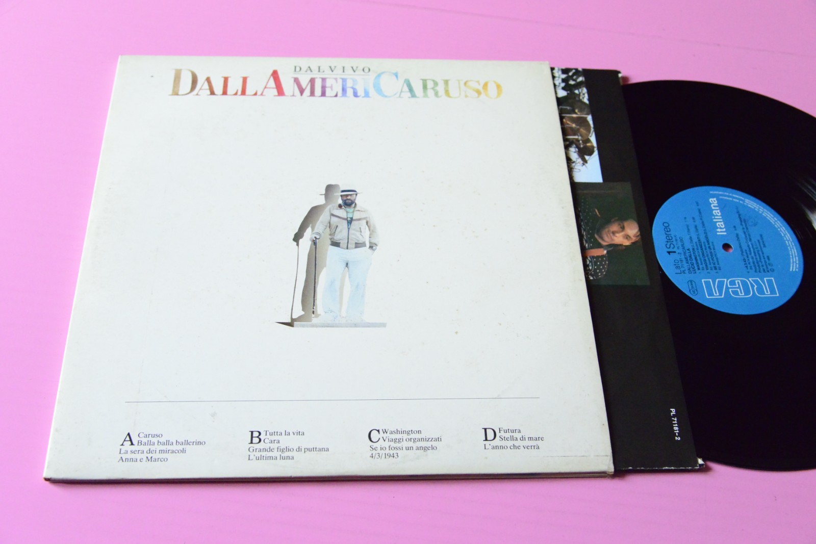 LUCIO DALLA DALLAMERICARUSO 2LP ORIG ITALY 1986 EX     GATEFOLD COVER AND OIS   