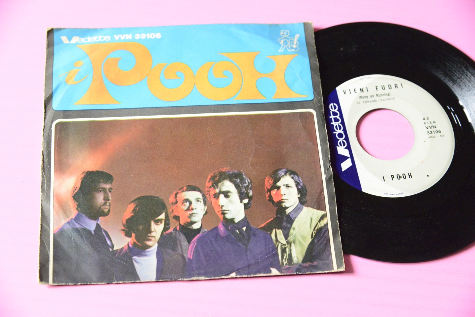 POOH 7  VIENI FUORI ORIG 1966 RARO FORMAZIONE 5 COMPONENTI     