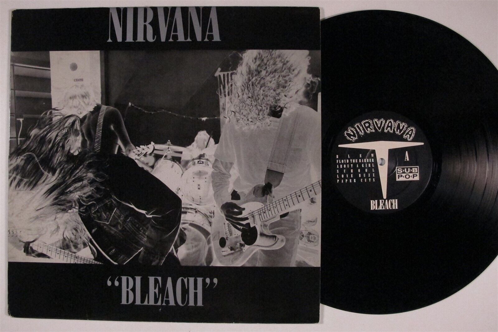 NIRVANA Bleach SUB POP LP VG  2nd pressing o