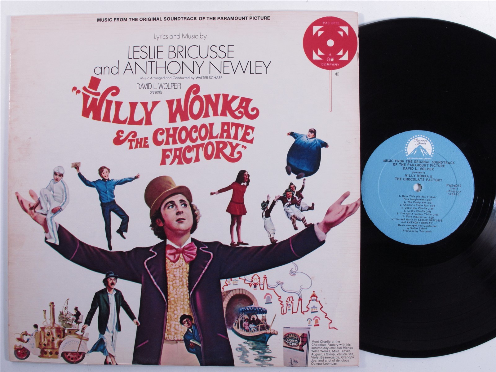 WILLY WONKA   THE CHOCOLATE FACTORY OST Walter Scharf PARAMOUNT LP VG  u