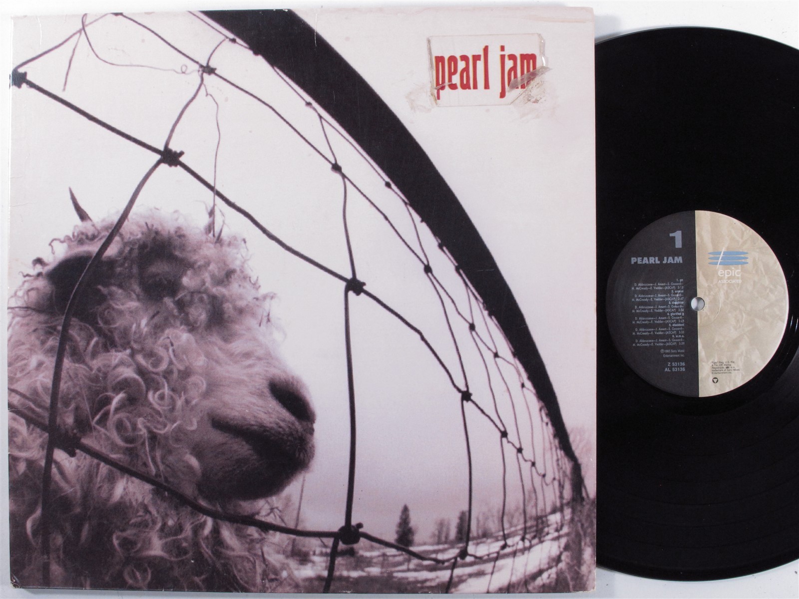 PEARL JAM Self Titled EPIC Z-53136 LP VG  1st pressing gatefold r