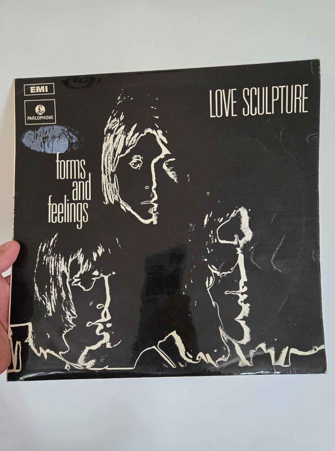 RARE PSYCH ROCK LP LOVE SCULPTURE FORMS AND FEELINGS OG UK BLACK YELLOW LABEL EX