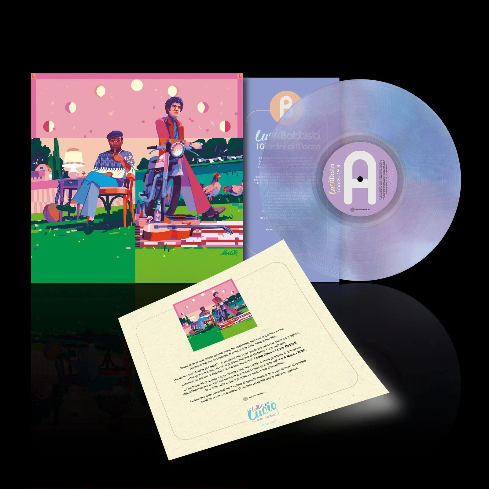 Lucio Dalla e Lucio Battisti  L alba di Lucio - LP Numerato  Marble Blu/Lavanda 