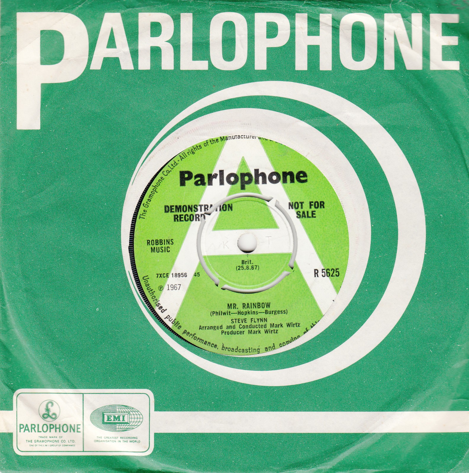 STEVE FLYNN   MARK WIRTZ   MR RAINBOW   1967 UK PARLOPHONE PROMO PSYCH