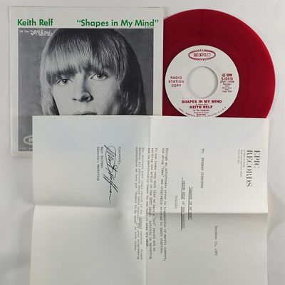 Keith Relf  Shapes In My Mind  Psych 45 Epic Promo Red Vinyl w  Letter Yardbirds