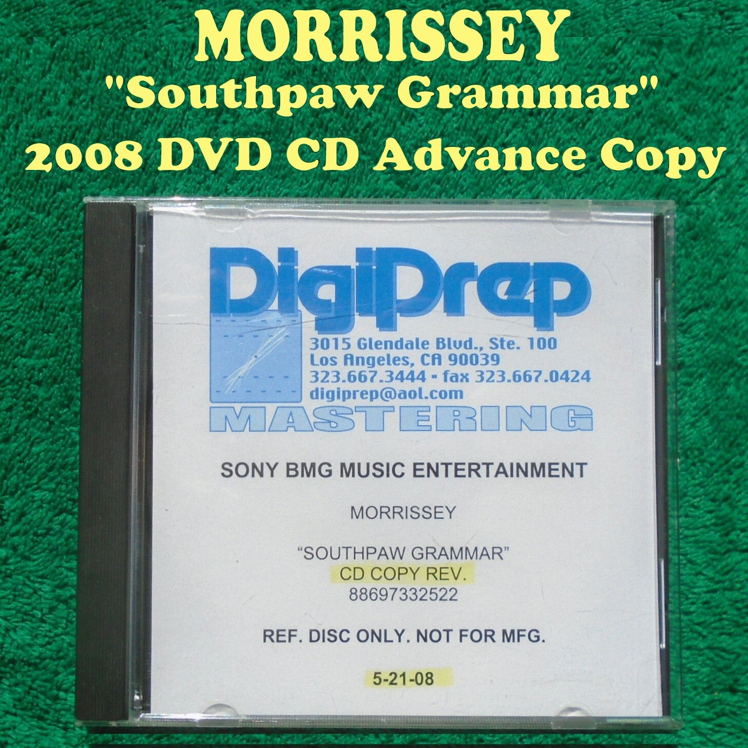  Morrissey  DVD  RW  CD  2008   Southpaw Grammar   12 Songs       Good Condition