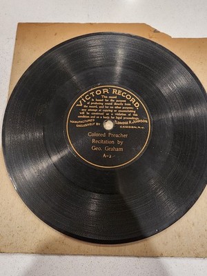 7  Pre-Dog Victor Record Gramophone Colored Preacher Recitation By George Graham