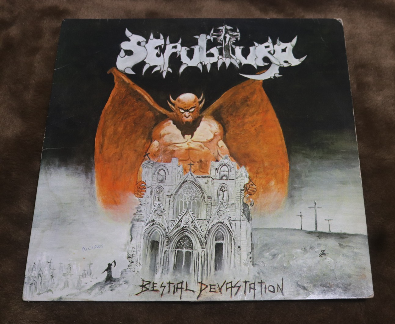 LP SEPULTURA / OVERDOSE Split 1985 First Pressing Insert