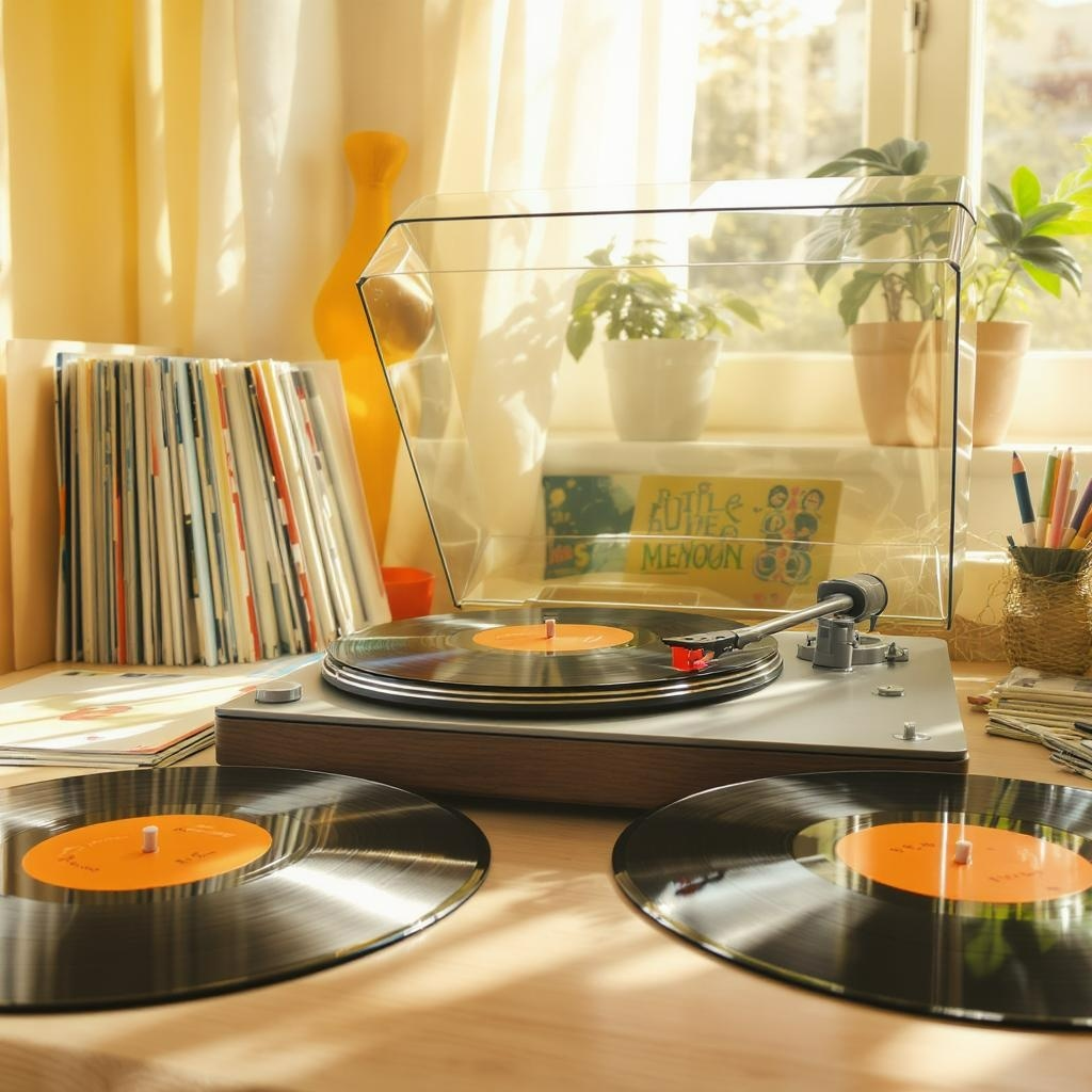 Vinyl record on a turntable